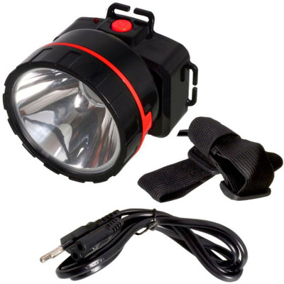 GLOWISH SUPER BRIGHT DUAL LIGHT MODES HIGH ELASTIC MULTI USE HEAD LAMP Torch(Black, Red, Blue, 12 cm, Rechargeable)