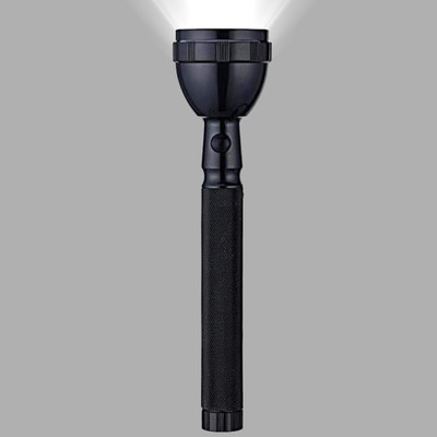JY-SUPER Metal Body Rechargeable LED Flashlight 3hr Runtime Torch(Black, 12 cm, Rechargeable)