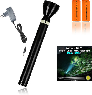 CICASTO Ultra Bright Rechargeable Torch for Night Travel 6 hrs Torch Emergency Light(Black)