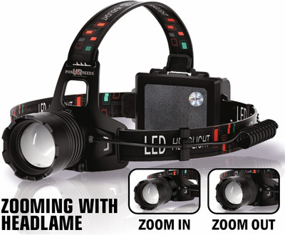 Daily Needs Shop Rechargeable Zoomable 250W Bright LED Head Lamp 6000mAh Battery With Power Bank Torch(Black, 11 cm, Rechargeable)