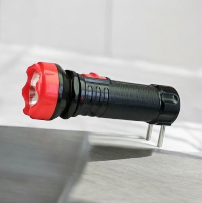 HASRU Torch 5W T22_04 Torch(Black, Red, 15 cm, Rechargeable)