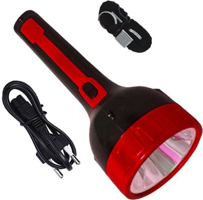 RP Emergency Searchlight Waterproof LongFocus Flashlight Torch(Red, Black, 29 cm, Rechargeable)