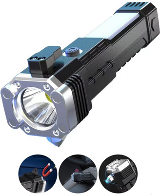 RECTITUDE Multifunctional LED Flashlight Illuminate your way in all your Adventures Hummer Torch(Black, 10 cm, Rechargeable)