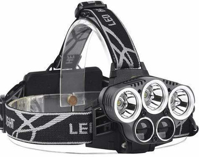 KGBTREADS Flashlight Headlamp,6 Modes 5 LED Ultra Bright pack of 1 Torch(Black, 6 cm, Rechargeable)