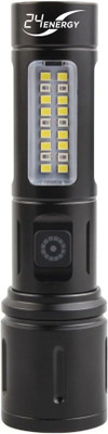 24 ENERGY LED METAL ZOOMABLE XPE+COB Light 6 Modes Torch(Black, 14 cm, Rechargeable)