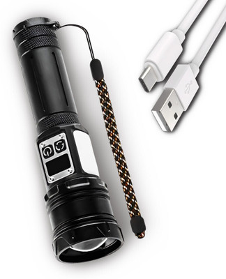 ApexBeam Torch with High Brightness and Waterproof Body Torch(Black, 17 cm, Rechargeable)