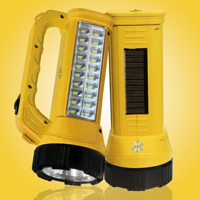 Daily Needs Shop Solar Rechargeable Long Range LED Torch Light for Home Emergency 6 hrs Torch Emergency Light(Yellow)