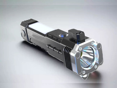 POZUB Rechargeable Torch Light,LED Torch Light Torch Flashlight,Long Distance Range Torch(Black, 8 cm, Rechargeable)