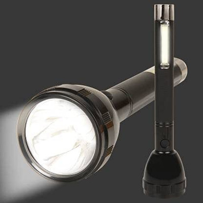 CTB PLSUPREME JY-2080 20 Watt Long Range LED Lithium Battery Rechargeable Torch Light Torch(Black, 27 cm, Rechargeable)