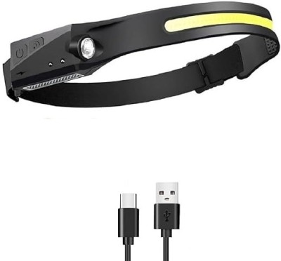 PICSTAR LED Rechargeable Headlamp with C Type Charging Port Torch(Black, 6.5 cm, Rechargeable)