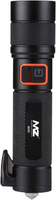MZ M986 (CAR EMERGENCY LIGHT) 4 Modes with Hammer and Seatbelt cutter Zoomable Torch(Black, 13.2 cm, Rechargeable)
