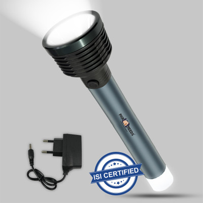 Pick Ur Needs 2 in 1 Lithium Battery Long Range Led torch Light Rechargeable (2400mAh) Torch(Black, 24 cm, Rechargeable)