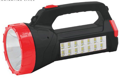 FIRSTLIKE 50W Laser Torch with 14 High Bright SMD Side Emergency Light, Rechargeable Torch Torch(Black, 19 cm, Rechargeable)