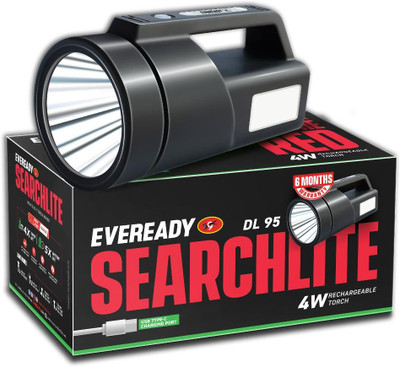EVEREADY Searchlite DL95 LED Torch(Black, 10 cm, Rechargeable)