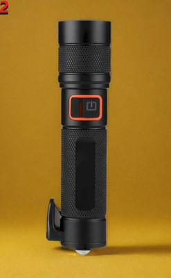 Stybits A191 M986(CAR EMERGENCY LIGHT) 3 Modes with Hammer and Seatbelt cutter Zoomable Torch(Multicolor, 11 cm, Rechargeable)