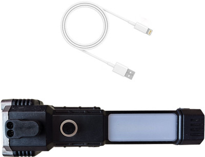 Winmax Long lasting rechargeable powerful LED 300 meter range torch Torch(Black, 16.5 cm, Rechargeable)