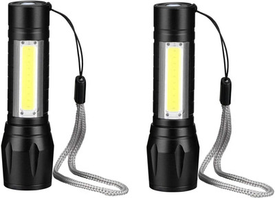 BRIGHT LIGHT ONLITE Portable Aluminum COB Tactical Torch Waterproof LED USB Rechargeable Torch Torch(Black, 9 cm)