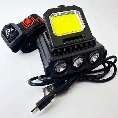 bachatpower Rechargeable LED Headlamp Torch | Waterproof Bright Headlight for Camping LED Headlamp(Black)