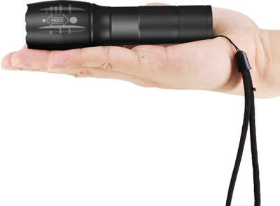 dhriyag Rechargeable Professional LED Flashlight 5 Mode Zoomable and 3 Modes Torch(Black, 6 cm, Rechargeable)
