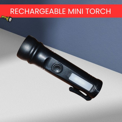 SYARA Emergency Rechargeable Pocket LED Torch Light with Side COBB Light for NightO500 Torch(Multicolor, 15 cm, Rechargeable)