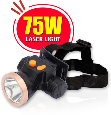 Pick Ur Needs Rechargeable Led Head Light Lithium Battery Torch(Black, 6 cm, Rechargeable)