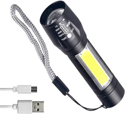 Zeno volt Mini torch Zoomable Mini Flashlight 3 Light Mode for Camping Hiking Torch_0227 Torch(Black, 12.2 cm, Rechargeable)