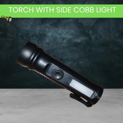 SYARA Emergency Rechargeable Pocket LED Torch Light with Side COBB Light for NightO262 Torch(Multicolor, 15 cm, Rechargeable)