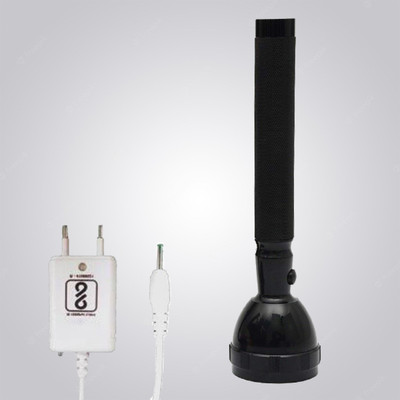 JY-SUPER 2W High Power 2 Mode 500 Meter Rechargeable Torchlight Emergency Light Torch(Black, 20 cm, Rechargeable)