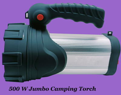MitSales 500 W Camping Torch With 3 Km Long Range, Water Proof Aluminium Body ,3 Modes 30 hrs Torch Emergency Light(Silver, green)