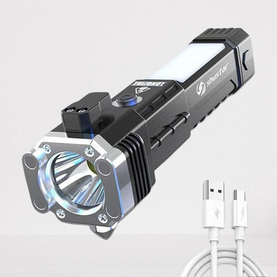 MR ONLINE STORE chin75-Torch-Rechareable-83_52 Torch(Black, 20 cm, Rechargeable)