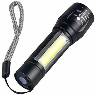 R A Products LED Flashlight With COB Light Mini Waterproof Portable LED XPE COB Flashlight USB Rechargeable 3 Modes Pen Clip Light Flashlight With Hanging Rope USB torch Torch(Black, 15 cm, Rechargeable)