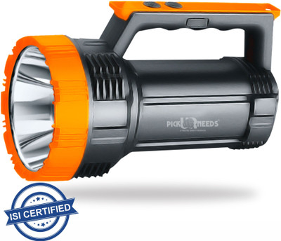 Pick Ur Needs Rechargeable Emergency Torch Search 100W With Lithium Battery Long Range (1 Km) Torch(Black, 10 cm, Rechargeable)