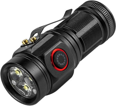 Linist LED Tactical Flashlight with Clip - High Lumen, Water Resistant, Handheld Light Torch(Black, 7 cm, Rechargeable)