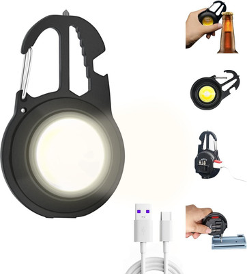 GLOWISH SUPER GLOWING 7 LIGHT MODES FAST RECHARGEABLE LED KEYCHAIN WITH TOOLS Torch(Multicolor, 8 cm, Rechargeable)