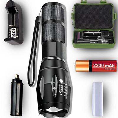 ApexBeam Lightweight 5 Mode Flashlight for Trekking, Hiking, and Travel Torch(Black, 11.5 cm, Rechargeable)