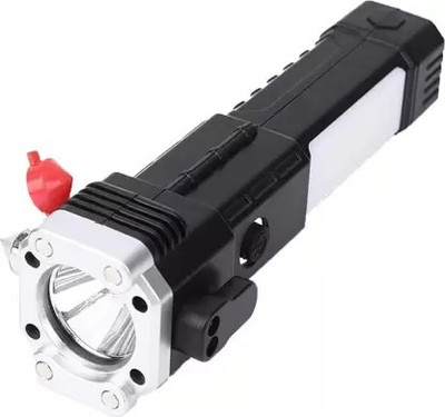 BSVR 4Modes LED Torch+Hammer+Seat Belt Cutter+Power Bank 131 Torch(Black, 7 cm, Rechargeable)
