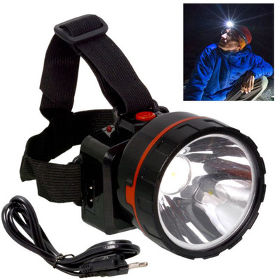 Crostal New Rechargeable Plastic Body High Power Head lamp Torch(Black, 8 cm, Rechargeable)