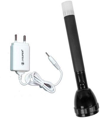 JY-SUPER GLOWISH 9050 RECHARGEABLE FLASHLIGHT WITH DUAL LED BULBs Torch Torch(Black, 27 cm, Rechargeable)