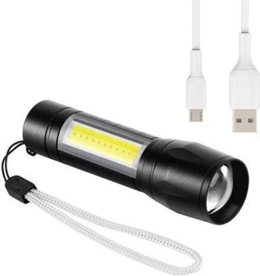 Small Sun Premium Quality Rechargeable Waterproof Torch 600 Meter Range Metal Flashlight Torch(Black, 13 cm, Rechargeable)