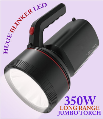 TRX 4 km long range laser 350w super bright multi mode jumbo blinker led kisan torch 24 hrs Torch Emergency Light(Black)