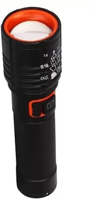 MZ Dual Mode Power Full Rechargeable Long Range Torch Up to 1 Km emergency Torch(Black, 14 cm, Rechargeable)