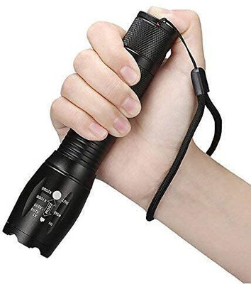 dhriyag Water Resistance 5 Modes Adjustable Focus Rechargeable Torch Handheld Torch(Black, 6 cm, Rechargeable)