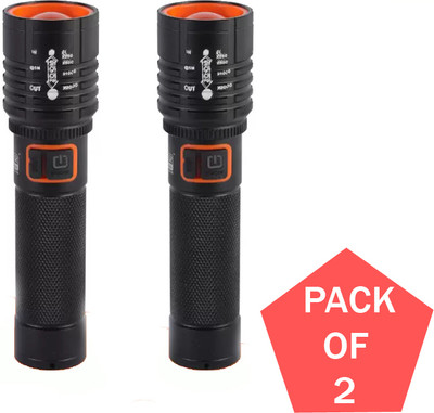 Care 4 ABS Plastic Rechargeable Torch Light With Multiple light Modes For home Torch(Black, 14 cm, Rechargeable)