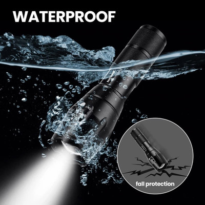 Small Sun Premium Edition Adaptable 5-Mode Waterproof Flashlight Torch(Black, 15 cm, Rechargeable)