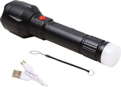 PARTHISHY TRADERS Lithium Battery Hi - 20 Watt Bright Led Flashlight With Nigh Light Hand Torch Torch (Black : Rechargeable) Torch(Black, 12 cm, Rechargeable)