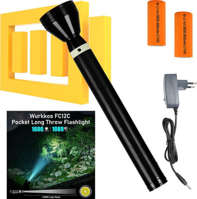 CICASTO LED Torch for Home, Outdoor, and Emergency Use Torch(Black, 27 cm, Rechargeable)
