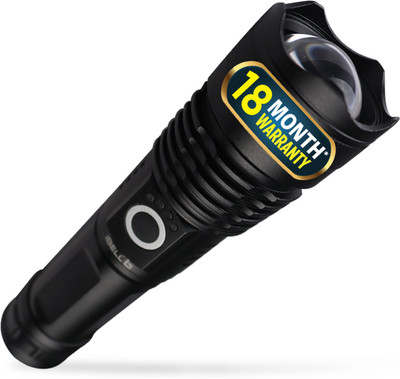 iBELL FL8360S Flashlight, 10W, Multiple Light Modes, Telescopic Zoom, Water Resistant Torch(Black, 16.5 cm, Rechargeable)