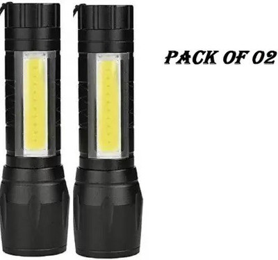 99Drops High Quality LED Flashlight With COB Light Mini Waterproof LED Flashlight Torch(Black, 9 cm, Rechargeable)