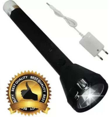 Dazzel Flex Power Full Rechargeable Long Range Led Torch Light Up to 1 Km With Back Light Torch(Black, 27 cm, Rechargeable)