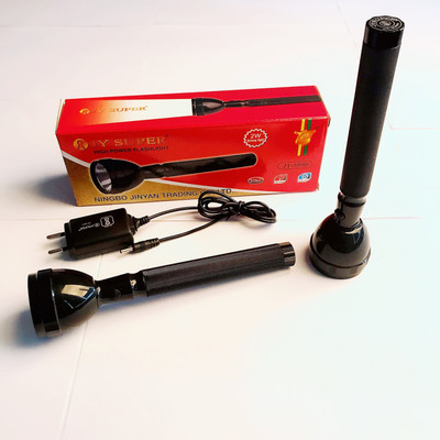 JY-SUPER COB LED 2W Strong Light with Micro Halogeno Technology Flashlight Torch Torch(Black, 20.7 cm, Rechargeable)